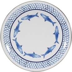 Enamel Dishes Golden Rabbit Fish Camp Dinner Plate 10.25" 4pcs