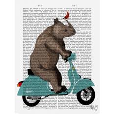 Wall Decor Trademark Fine Art Rhino on Moped Wall Decor 14x19"