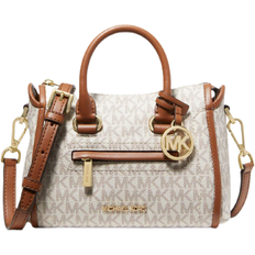 Michael Kors Natural Bags Michael Kors Carine Large Logo Satchel - Vanilla