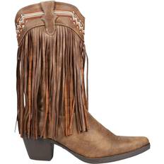 Synthetic Riding Shoes Roper Fringes W - Brown