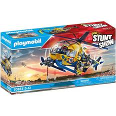 Playmobil helicopter Playmobil Air Stunt Show Helicopter with Film Crew 70833