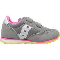 Kids Jazz Hook & Loop Sneaker - Grey/Pink