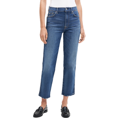 7 For All Mankind High Waist Cropped Straight Jeans