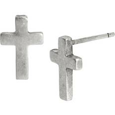 Hombre - Plata Pendientes AllSaints Cross Stud Earrings - Silver