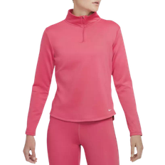 Fleece - Women T-shirts Nike Therma-FIT One Long-Sleeve 1/2-Zip Top Women - Archaeo Pink/White