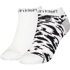 Luipaard Sokken Calvin Klein Leopard Liner Socks 2-pack - White