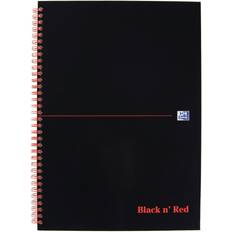 Black n Red Ruled Wirebound Hardback Notebook A4 (Pack of 5) 846350115