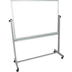 Luxor MB4836WW 48x36" Medium Reversible Magnetic Mobile Whiteboard, White/White