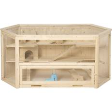 Pawhut Three-Tier Wooden Hamster/Gerbil Cage Play Centre