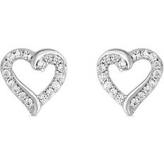 Heart studs Simply Silver Heart Studs - Silver/Transparent