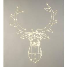 Twinkling Reindeer Head White