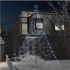 Décorations de Noël Arbre Avec Poteau en Métal 1400 LED Blanches Froid 5 m Sapin de Noël