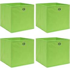 Canvas Interieur Details Opbergboxen 4 st 32x32x32 cm Stof Groen