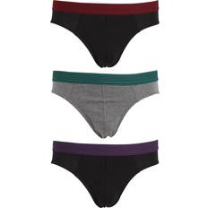 Purple Men's Underwear Tom Franks Mens Briefs Underwear With Striped Waistband (3 Pack) (Medium) (Red/Teal/Purple)