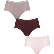 Ladies Pair Sloggi Basic Midi Briefs Multi