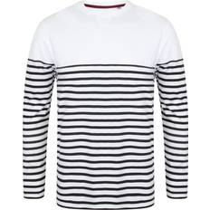 Front Row Mens Long Sleeve Breton Stripe T-Shirt (Navy/White)