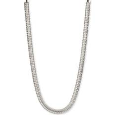 Anne Klein Anne Klein Silver-Tone Flat Chain Necklace
