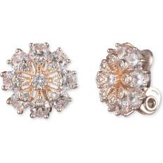 Anne Klein Clip Earrings - Rose Gold/Transparent