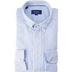 ETON Light Striped Royal Oxford Shirt Contemporary Fit Mand Langærmede Skjorter Stribet hos Magasin Lyseblå