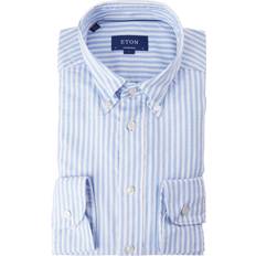 Eton skjorte contemporary fit Eton ETON Light Striped Royal Oxford Shirt Contemporary Fit Mand Langærmede Skjorter Stribet hos Magasin Lyseblå