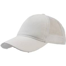 Atlantis Rapper Destroyed Panel Weathered Trucker Cap (pack Of 2) (white/white)