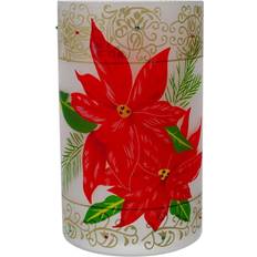 Red Candlesticks, Candles & Home Fragrances Northlight Poinsettias and Flameless Candle Holder 10"