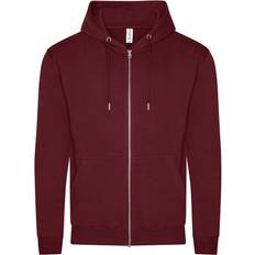 Awdis Mens Organic Full Zip Hoodie (Burgundy)