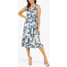 Mela London Floral Satin Wrap Midi Dress