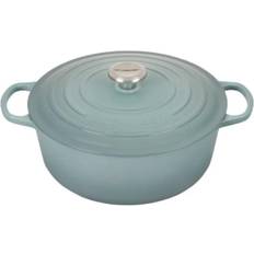 Heat Resistant Handles Casseroles Le Creuset Sea Salt Signature Round with lid 1.81 gal