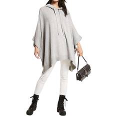 Michael Kors Wool Blend Hooded Poncho - Grey