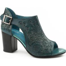 Turquoise - Women Heeled Sandals Roper Mika Closed Back Block Heel Shooties B