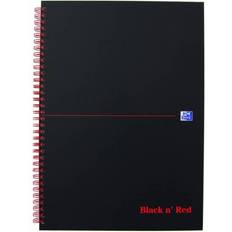 A4 spiral OXFORD BLACK N´RED A4, SPIRAL, 140 SIDER, LINIERET