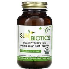 Vitamins & Supplements Sunbiotics, Potent Probiotics With Organic Yacon Root Prebiotics, 30 Vegetarian Tablets