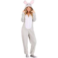 Jumpsuits Funny Bunny Adult Onesie Gray/Pink/White