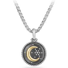 David Yurman Moon & Star Two-Tone Necklace - Silver/Gold/Diamonds