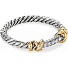 David Yurman Women Rings David Yurman Petite Helena Wrap Ring - Silver/Gold/Transparent