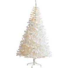 Nearly Natural 7' Pre-Lit Snow White Christmas Tree 84"