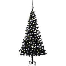 Grå Juletræer vidaXL vidaXL Artificial with LEDs&Ball Set Black 47.2" PVC (329179 330099) Juletræ