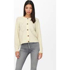 Only JDY Ribstrikket cardigan cremehvid Creme