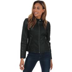 Grey - Leather Jackets Womens Melisa Faux Leather Jacket