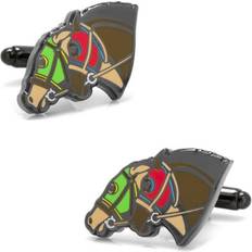 Brown - Men Cufflinks Cufflinks Inc Racing Horses Cufflinks - Silver/Multicoloured