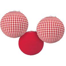 Red Party Decorations Amscan Picnic Party Lanterns 9.5 3 Ct