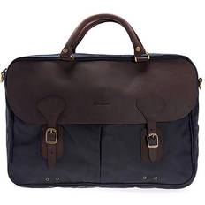 Waxed Cotton Briefcase Navy one-size