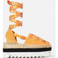 Orange Espadrilles Gaia Logo Canvas Platform Espadrilles Mango