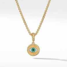 David Yurman 18K Evil Eye Amulet with Emeralds & Diamonds