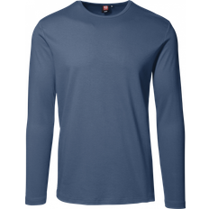 ID Identity ID Åtsittande Långärmad T-shirt (Ljusblå, 3XL)