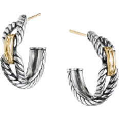 David Yurman Gold Earrings David Yurman Cable Loop Hoop Earrings - Gold/Silver