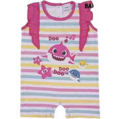 Sin mangas Bodys Baby's Baby Shark Short-Sleeved Romper Suit - Pink