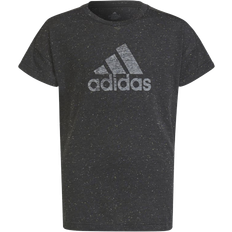 Resirkulerte materialer T-skjorter Adidas Girl's Future Icons Cotton Loose Badge Of Sport T-shirt - Black Melange/White (HM2646)