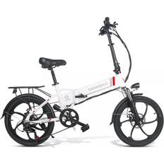 250 Wh El-stadscyklar Samebike 20LVXD30 Folding 20 Inch Mini Electric Bike - White Unisex